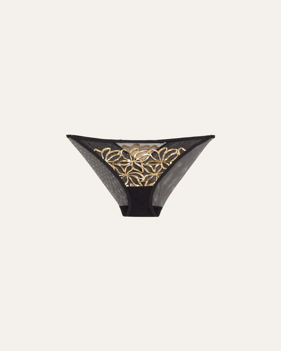 Eclats D'Or Metallic Embroidered Italian Briefs